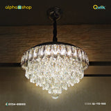 Qulik T12-500 Modern Crystal Chandelier 6-Layer LED Ceiling Light. Versatile design with acrylic, crystal, and iron construction. Adjustable color temperature - Warm, White, Daylight. 60W power, 2-year warranty.