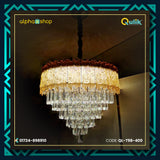 Qulik Modern Crystal Chandelier Decoration Pendant Hanging 6 layer 3 color LED Ceiling Light (QL-T98-400)