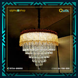 Qulik Modern Candle Crystal Chandelier Decoration Pendant Hanging 6 layer 3 color LED Ceiling Light (QL-T98-500)