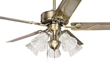 Qulik Q-8118-AB European Style 52-Inch Ceiling Fan with Glass Flower Design Lampshade in White