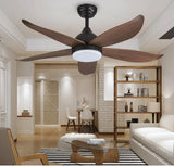  Qulik Q-6527-W 56-Inch Modern Decorative Ceiling Fan with ABS Blades and Underlight in Wooden Grain