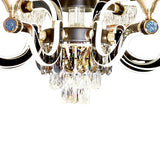 Qulik Modern Nordic Candle Crystal Chandelier Decoration Pendant Hanging Double Layer 3 Color LED Ceiling Light (QL-3380-8-4)