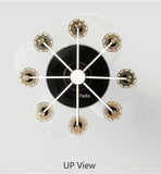 Qulik Q-6078 48-Inch Modern Chandelier Ceiling Fan with LED Light in Black & Golden