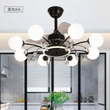 Qulik Q-6294 48-Inch Modern Chandelier Ceiling Fan with LED Light in Black