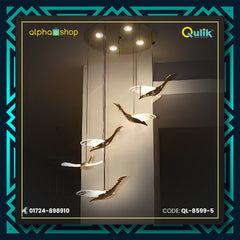 Qulik Modern Chandelier Hanging Acrylic Cable 5 Head LED Ceiling Light (QL-8599-5)