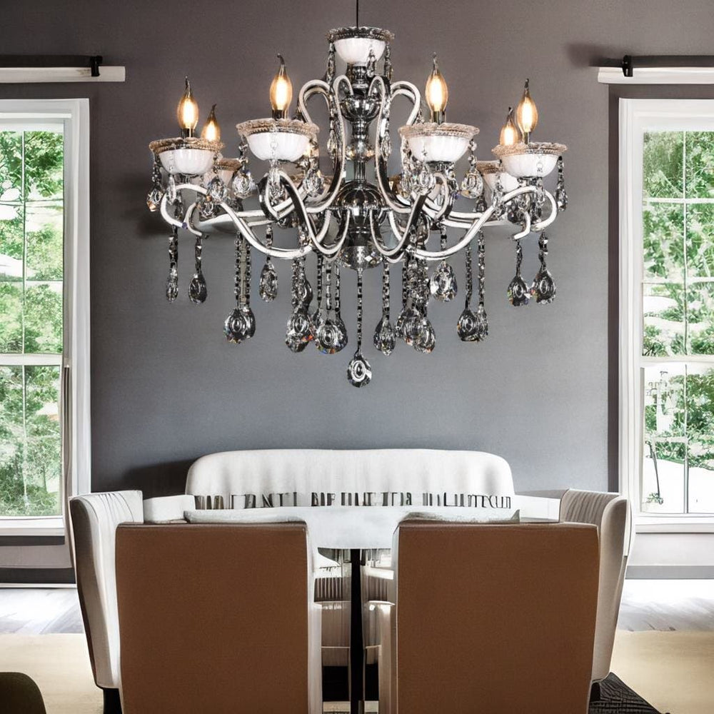 Qulik Modern Luxury Crystal Chandelier Pendent 8 Lamp