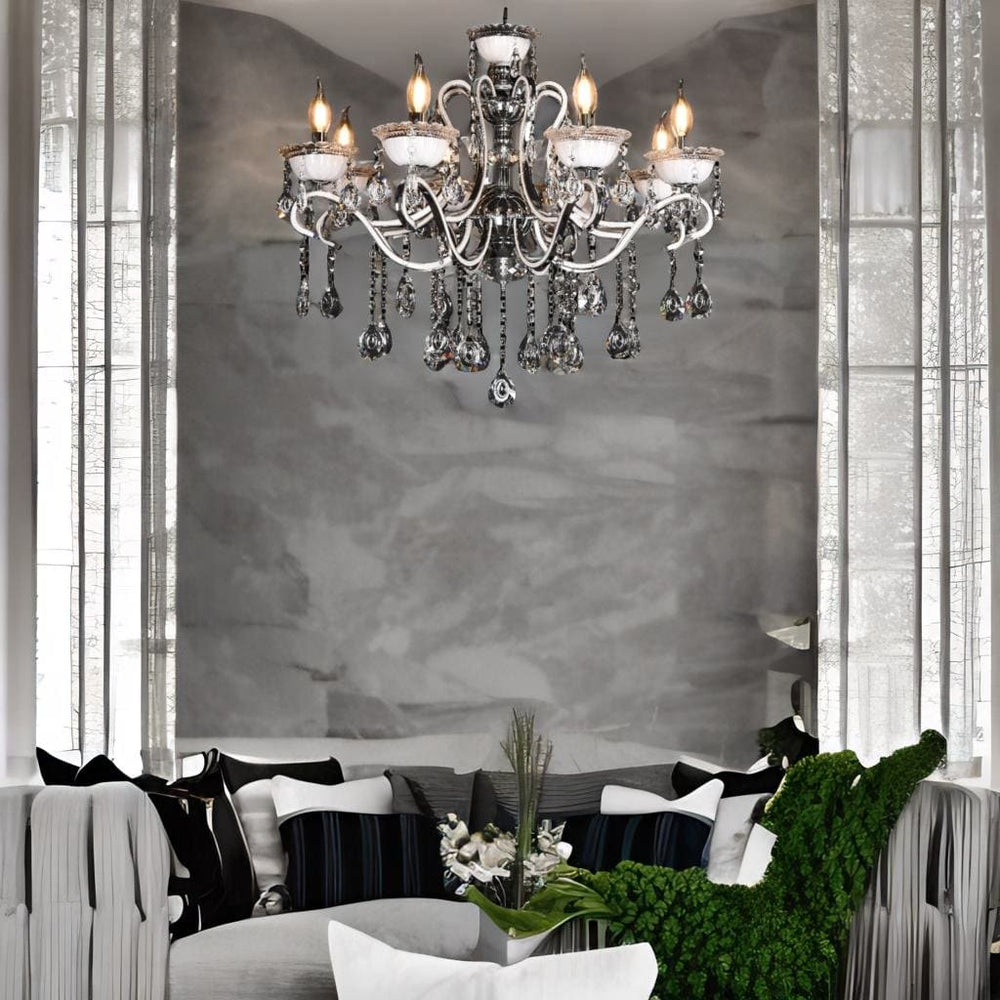 Qulik Modern Luxury Crystal Chandelier Pendent 8 Lamp