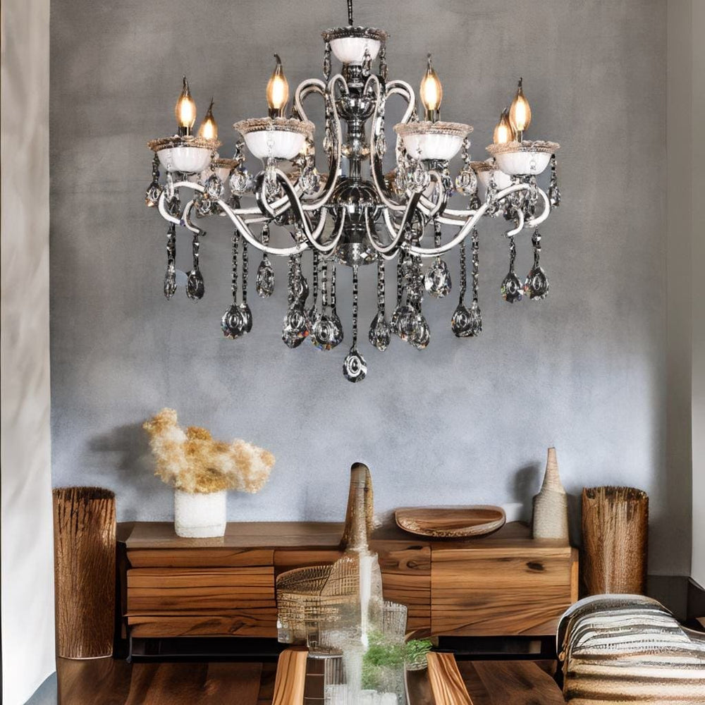 Qulik Modern Luxury Crystal Chandelier Pendent 8 Lamp