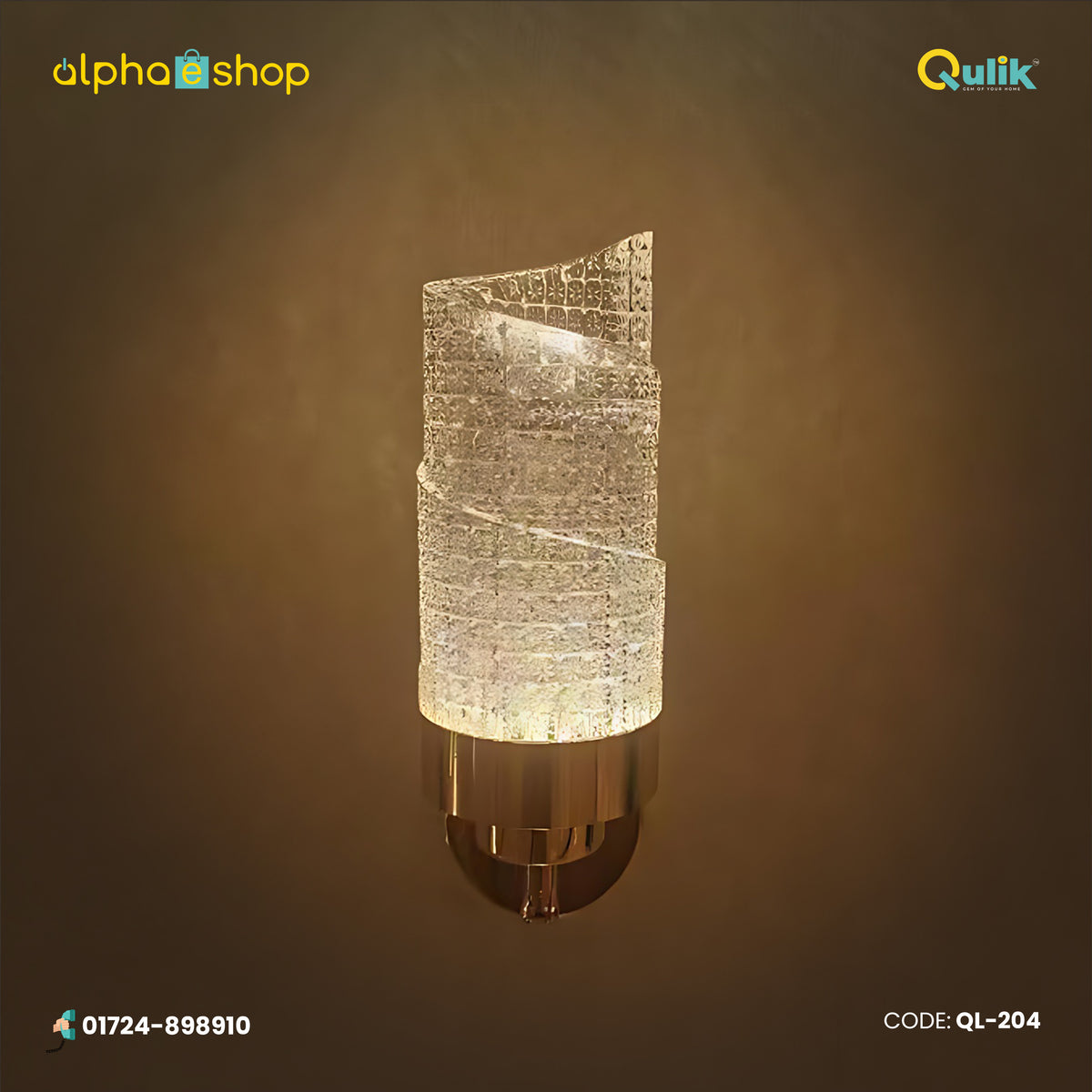 Qulik 204 LED Wall Lamp - Timeless Elegance, 3-Color Adjustable Light, 2-Year Warranty. Elevate your living spaces with this sophisticated single-lamp wall fixture.