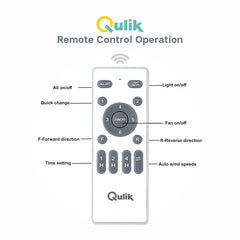 Qulik 48" Crystal Chandelier Retractable Invisible Blade Silent 3 Color Change LED Remote Ceiling Fan (Golden) | Q-K6036