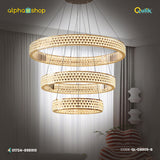 Qulik stainless steel luxury LED circle rings crystal chandelier light(QL-D8805-B)