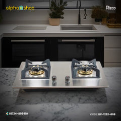 Rizco BHS-Grand 511 30-inch gas burner LPG in grey with double burners. Available at Alphaeshop.