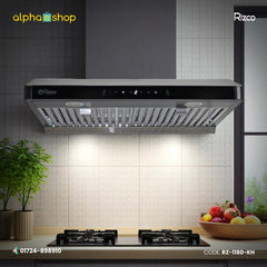 Rizco RZ BL Fiesta 75 30-inch kitchen hood in black finish. Available at Alphaeshop.