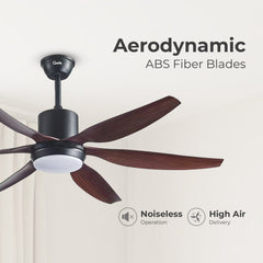Qulik Silex 66"- Modern Decorative Silent ABS Blade Under light with Remote Ceiling Fan (Dark Wood Grain) Q-6507-DW
