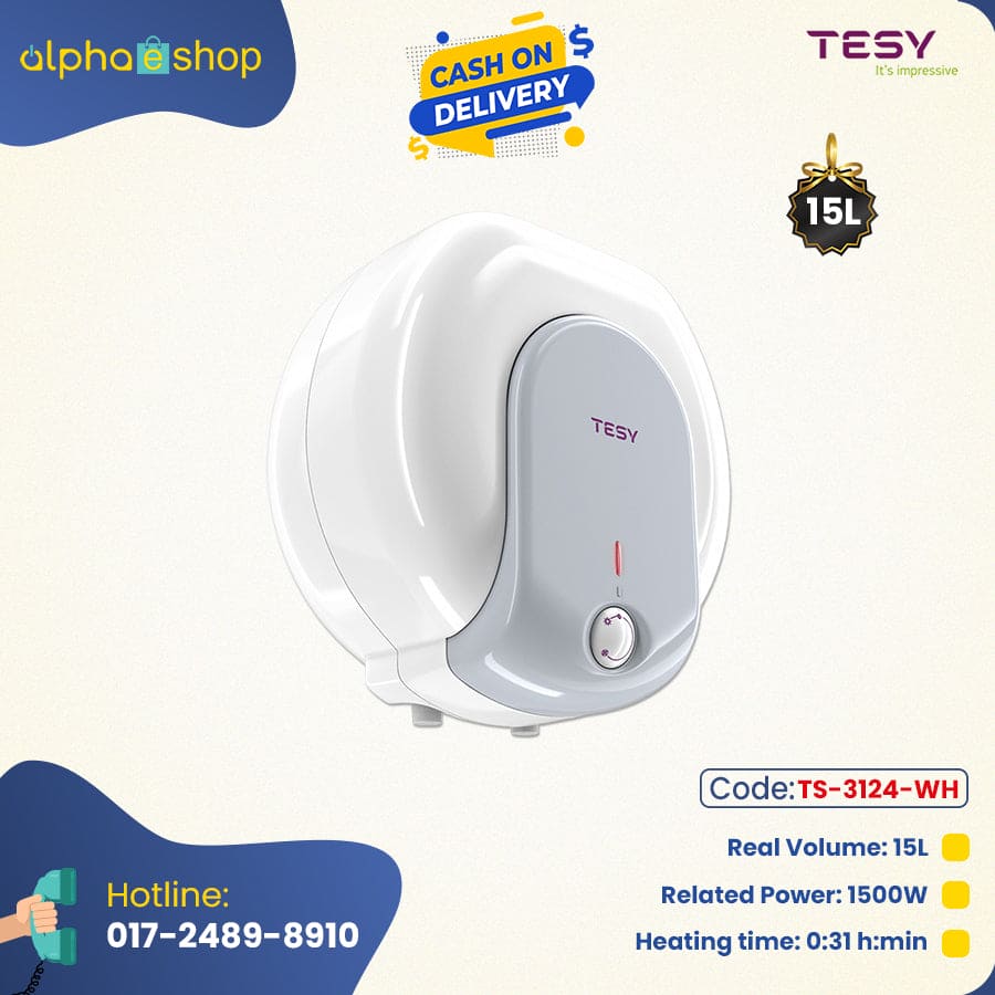 Tesy Compact 15Ltr Water Heater(White) TS-3124-WH