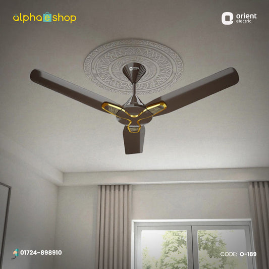 Orient Jazz Art  48'' Ceiling Fan Fire Waves Art-Hickory Brown  (O-189)