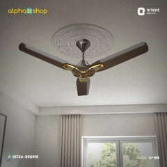 Orient Jazz Art  48'' Ceiling Fan Fire Waves Art-Hickory Brown  (O-189)