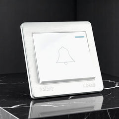 Belamy White-Grey Push Bell| BE-123-SW