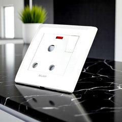 Belamy White 3 Pin Socket With Switch | BE-125-SW