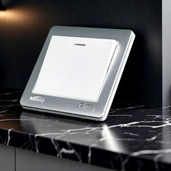 Belamy White-Grey 1 Gang 1 Way | BE-130-SW