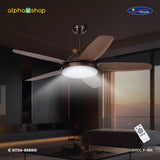 Yamada Alpha 52" Walnut Brown underlight Remote Ceiling fan Y-501
