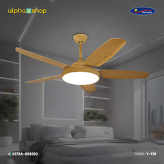 Yamade Alpha 52" underlight  Remote Ceiling fan ( Pine Wood ) Y-518