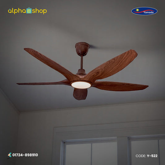 Yamada 60" Dark Wood Underlight Remote Ceiling fan | Y-522