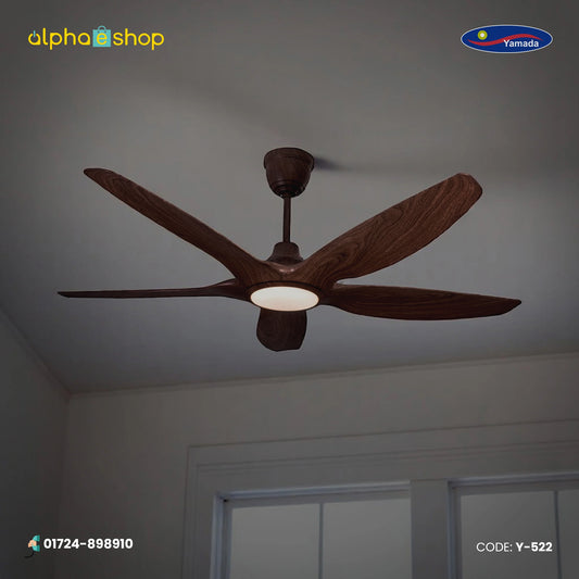Yamada 60" Dark Wood Underlight Remote Ceiling fan | Y-522