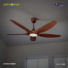 Yamada 60" Dark Wood Underlight Remote Ceiling fan | Y-522
