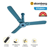 Atomberg Studio+ 48" 28W BLDC motor Energy Saving Anti-Dust Speed Indicator Light Ceiling Fan with Remote Control(Aegean Blue ) AT-136