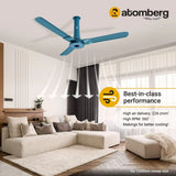Atomberg Studio+ 48" 28W BLDC motor Energy Saving Anti-Dust Speed Indicator Light Ceiling Fan with Remote Control(Aegean Blue ) AT-136