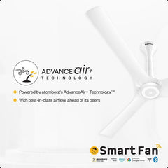 Atomberg Aris Starlight Smart 1400mm BLDC Ceiling Fan with IoT & Remote Control (Marble White) | AT-167