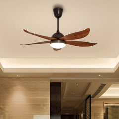 Breezelux 48" Modern Decorative Silent ABS Blade under light Remote Ceiling Fan (Wooden Grain) BL-2529