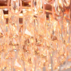 Breezelux 48" Crystal Retractable Luxury Decorative Silent Underlight Invisible Blade Chandelier with Remote Ceiling Fan (Golden) BL-2863