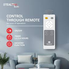 Havells Stealth Air 48" BLDC Energy Savings Remote Ceiling Fan (Indigo Blue)  H-309