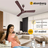 Atomberg Erica 48'' 28 Watt BLDC motor Energy Saving Anti-Dust Speed Indicator Light Ceiling Fan with Remote Control  (Espresso brown  ) AT-131