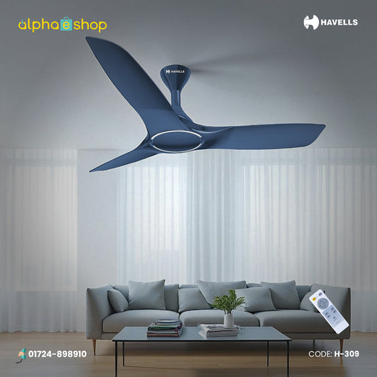 Havells Stealth Air 48" BLDC Energy Savings Remote Ceiling Fan (Indigo Blue)  H-309