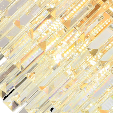Qulik C04 48" Crystal Chandelier Retractable Invisible Blade MP3 Silent 3 Color Change LED Remote Ceiling Fan (Golden) Q-8222 - Elegant Crystal Chandelier Fan in Golden Finish