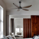  Qulik Q-6527-DW 56-Inch Modern Decorative Ceiling Fan with ABS Blades and Underlight in Dark Wooden