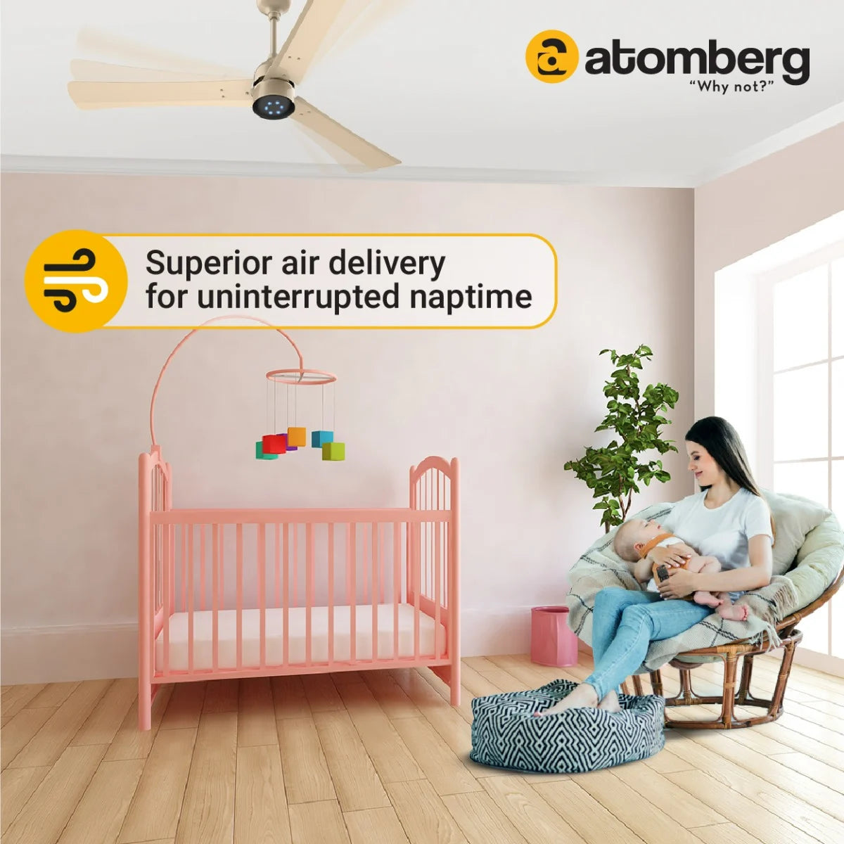 Atomberg Renesa + 48" 35Watt BLDC motor Energy Saving Anti-Dust Speed Indicator Light Ceiling Fan with Remote Control  ( Metallic Gold ) AT-108