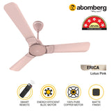 Atomberg Erica 48'' 35 W BLDC motor Energy Saving Anti-Dust Speed Indicator Light Ceiling Fan with Remote Control  ( Lotus Pink ) AT-111