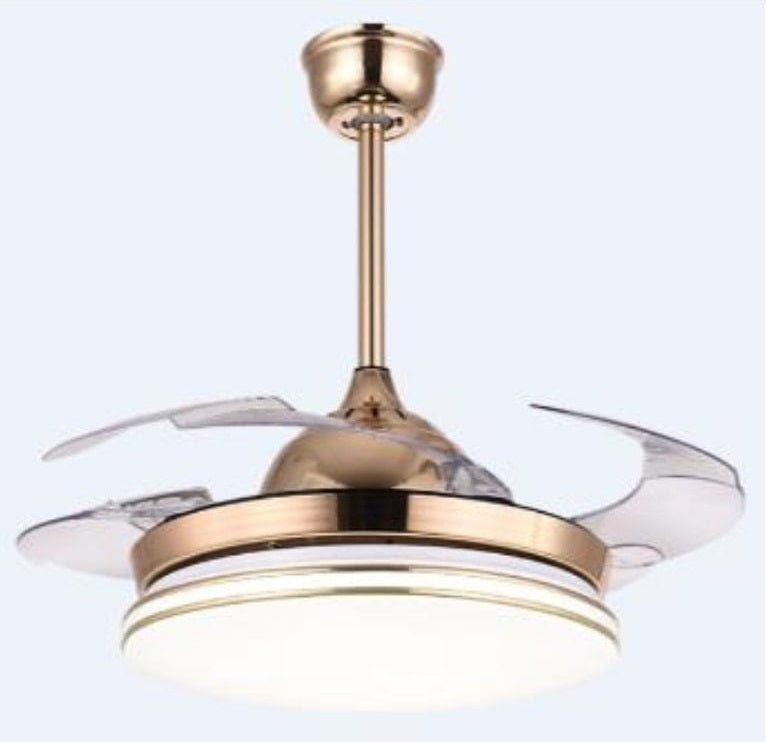 Luxury 42 ” Modern Classic Invisible Silent Invisible Blade Remote Chandelier Ceiling Fan (Golden ) CF-661