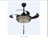 Luxury 42  Modern Classic Invisible silent Invisible Blade Remote  Chandelier Ceiling Fan (Black ) CF-653   