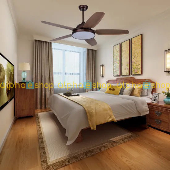 Yamade Alpha 52″ Walnut Brown Undelight Remote luxury ceiling in bd Y-501