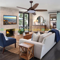 Yamada Alpha 52" Walnut Brown underlight Remote Ceiling fan Y-501