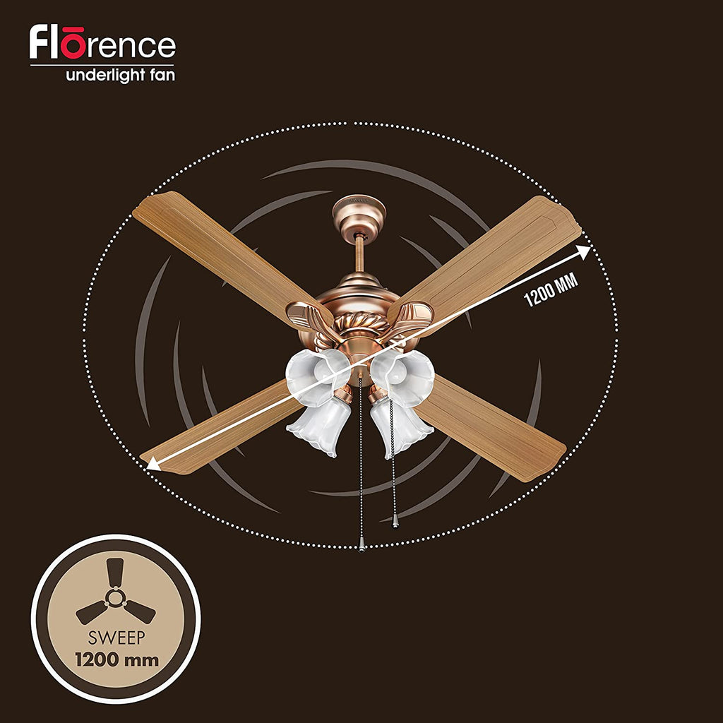 Havells Florence Underlight 48" Ceiling Fan (Walnut Black Antique Copper)