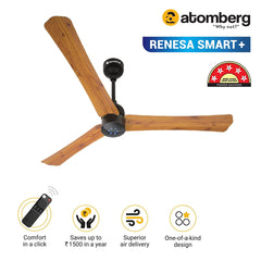 Atomberg Renesa Smart + 48" BLDC Motor With Remote Energy Saving IOT Enable Ceiling Fan (Golden Oakwood) AT-119