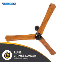 Atomberg Renesa Smart + 48" BLDC Motor With Remote Energy Saving IOT Enable Ceiling Fan (Golden Oakwood) AT-119