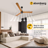 Atomberg Renesa Smart + 48" BLDC Motor With Remote Energy Saving IOT Enable Ceiling Fan (Golden Oakwood) AT-119