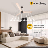 Atomberg Renesa+ 48 " 35W BLDC motor Energy Saving Anti-Dust Speed Indicator Light Ceiling Fan with Remote Control (Natural Oakwood) AT-103